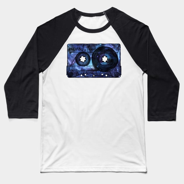 Vintage Retro Nebula Mixtape 80s Cassette Tape Baseball T-Shirt by nvdesign